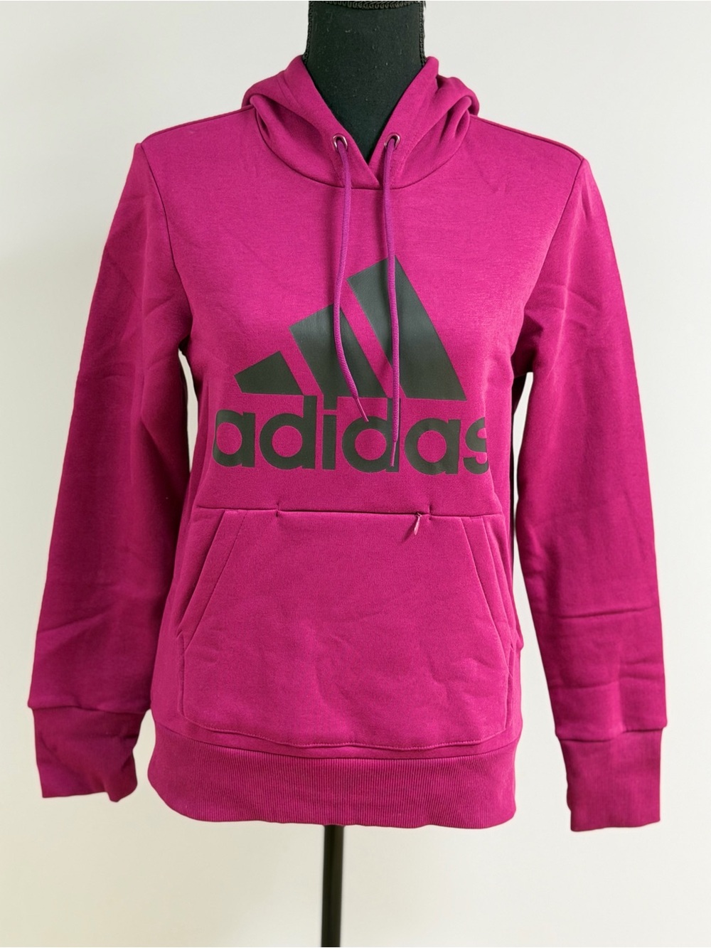NWOT Adidas Long Sleeve Pullover Fuschia Hoodie Womens Size Small